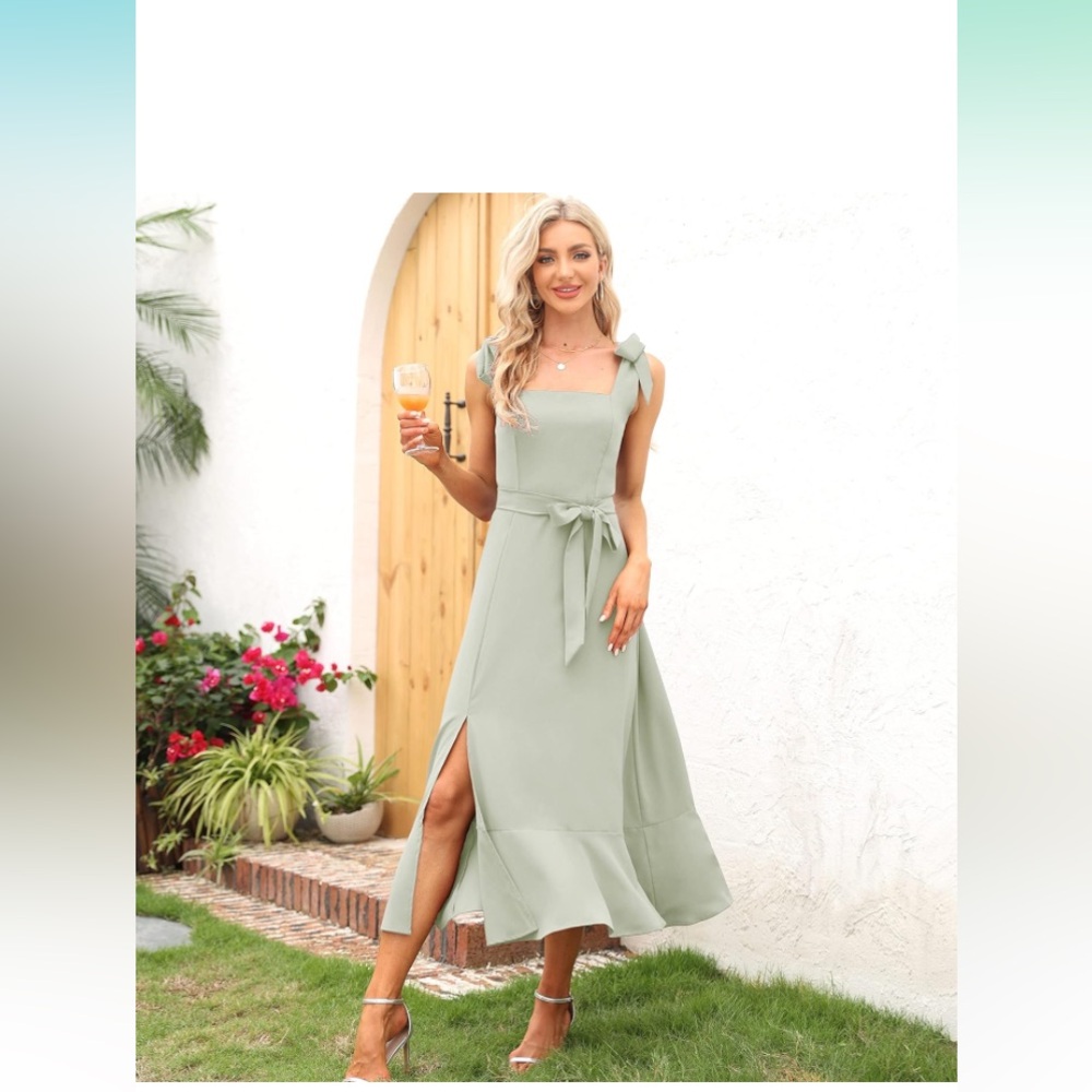 Square Neck Midi Dress